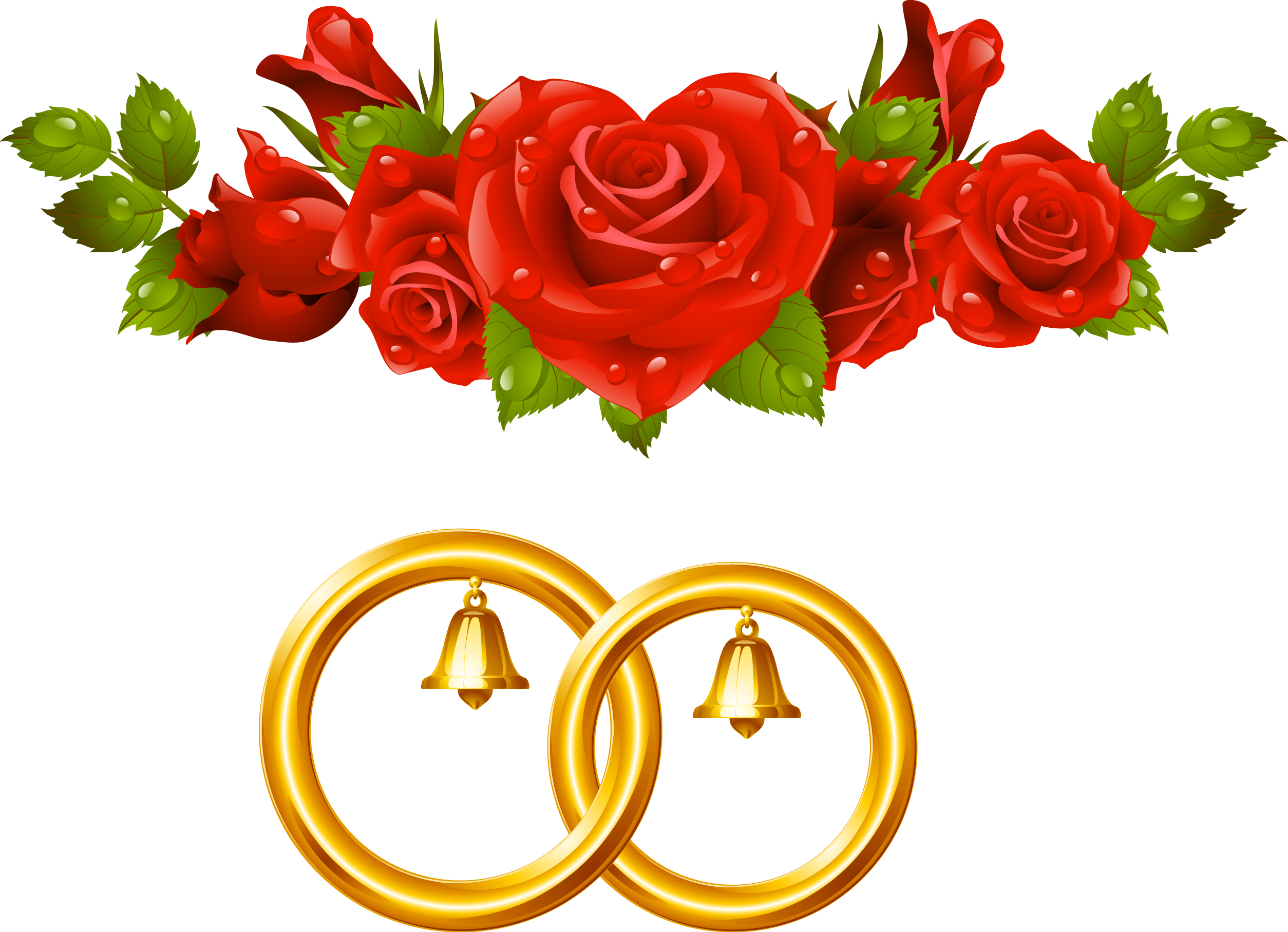 Свадебные кольца и цветы