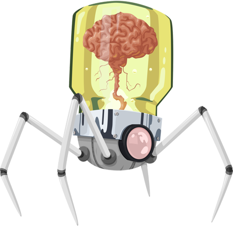 Робот, паук, мозг