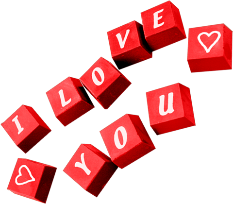 Надпись I Love You, кубики