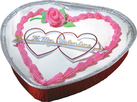 Торт валентинка с надписью, сердце