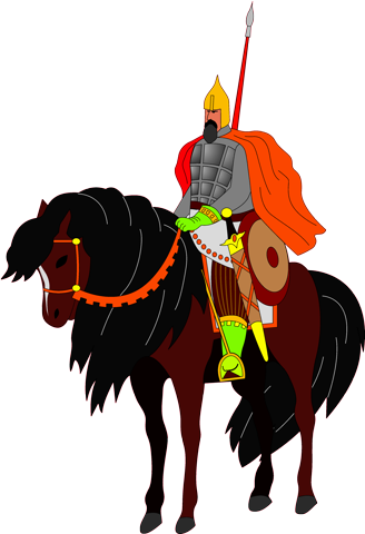 Рисунок всадник на коне