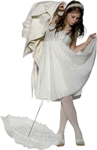 Девушка в белом с зонтом