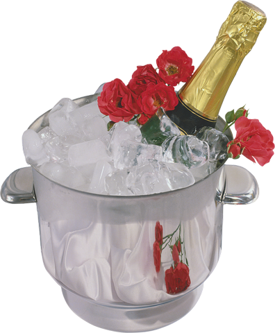 Шампанское со льдом и розами
