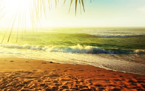 Фото море, песок, волны, солнце