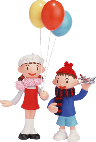 Дети с воздушными шариками, мальчик и девочка
