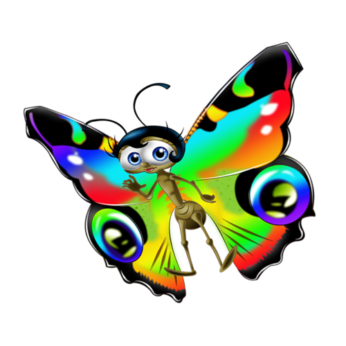 Клипарт разноцветных бабочек