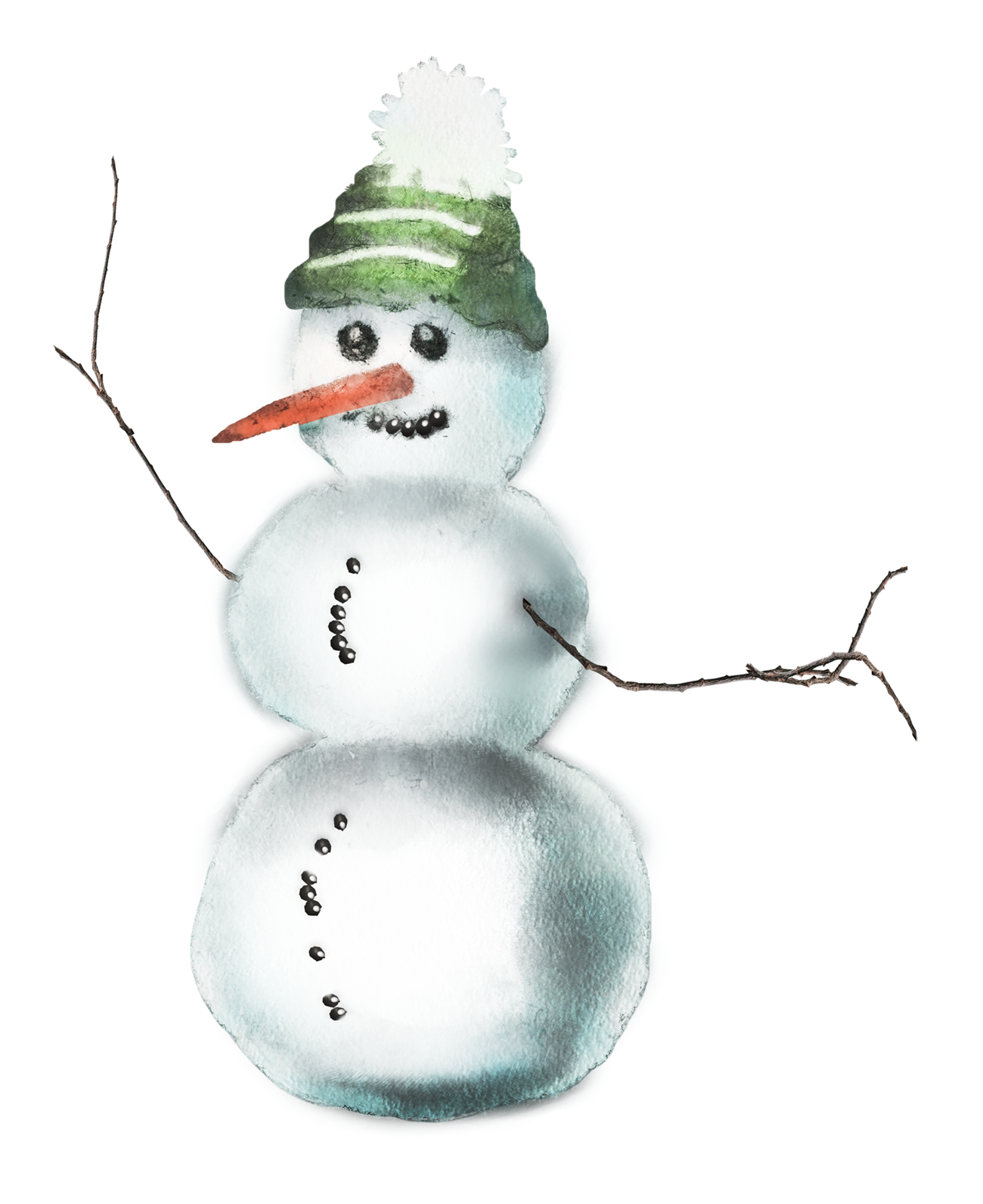 PNG рисунок снеговик