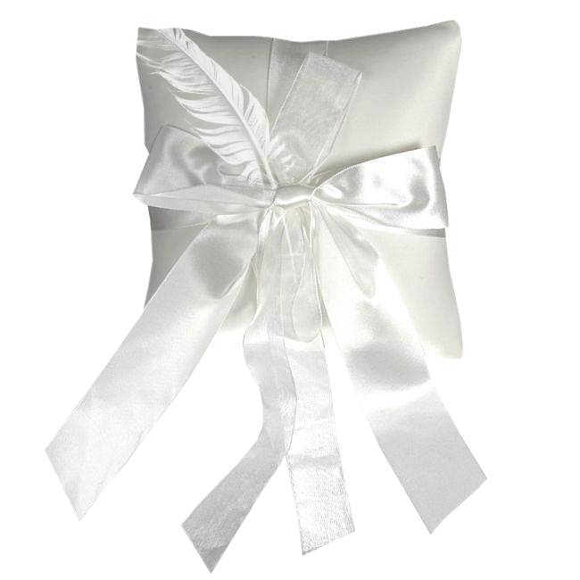 Белая свадебная подушечка