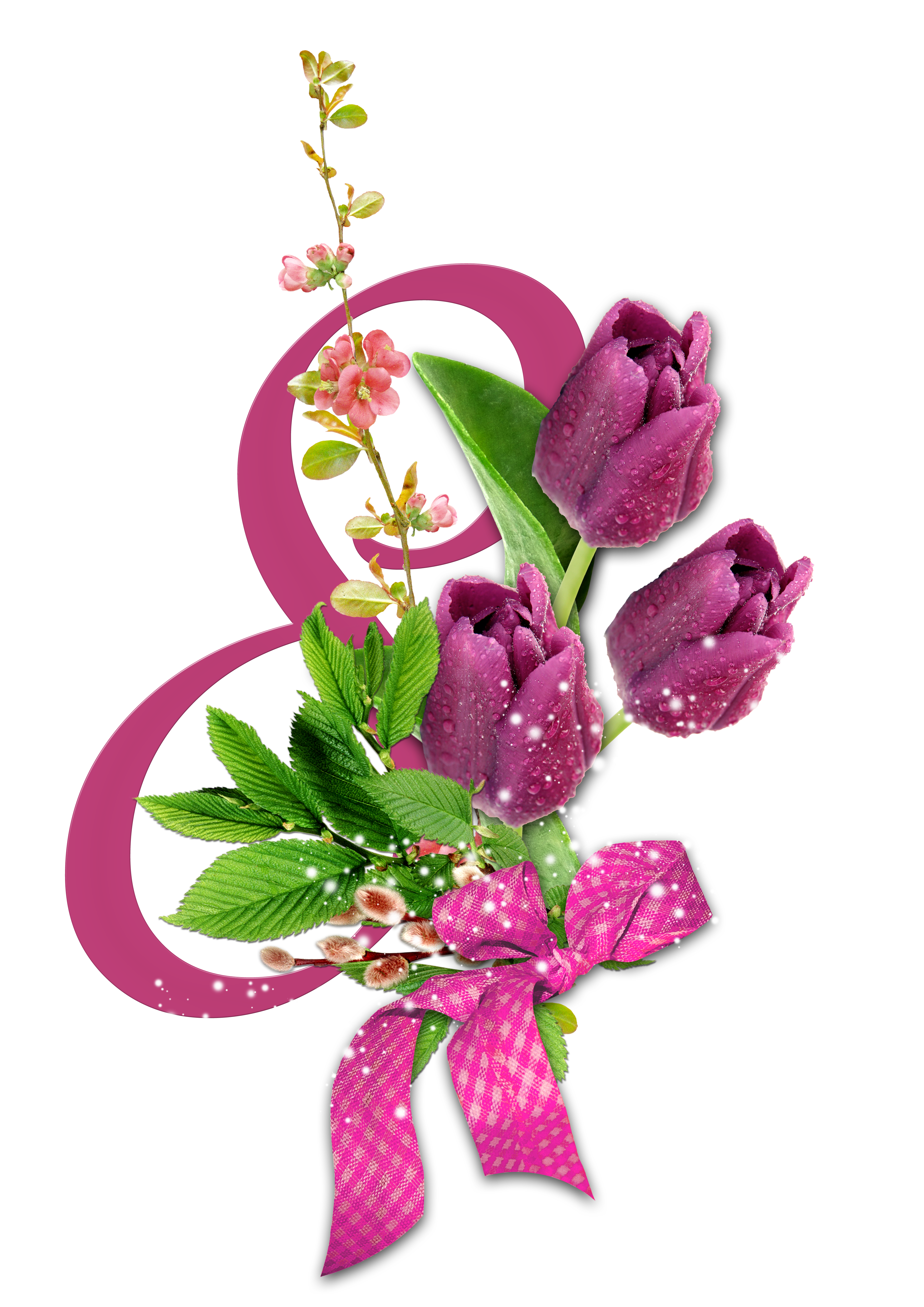 PNG Картинки с 8 марта с цветами