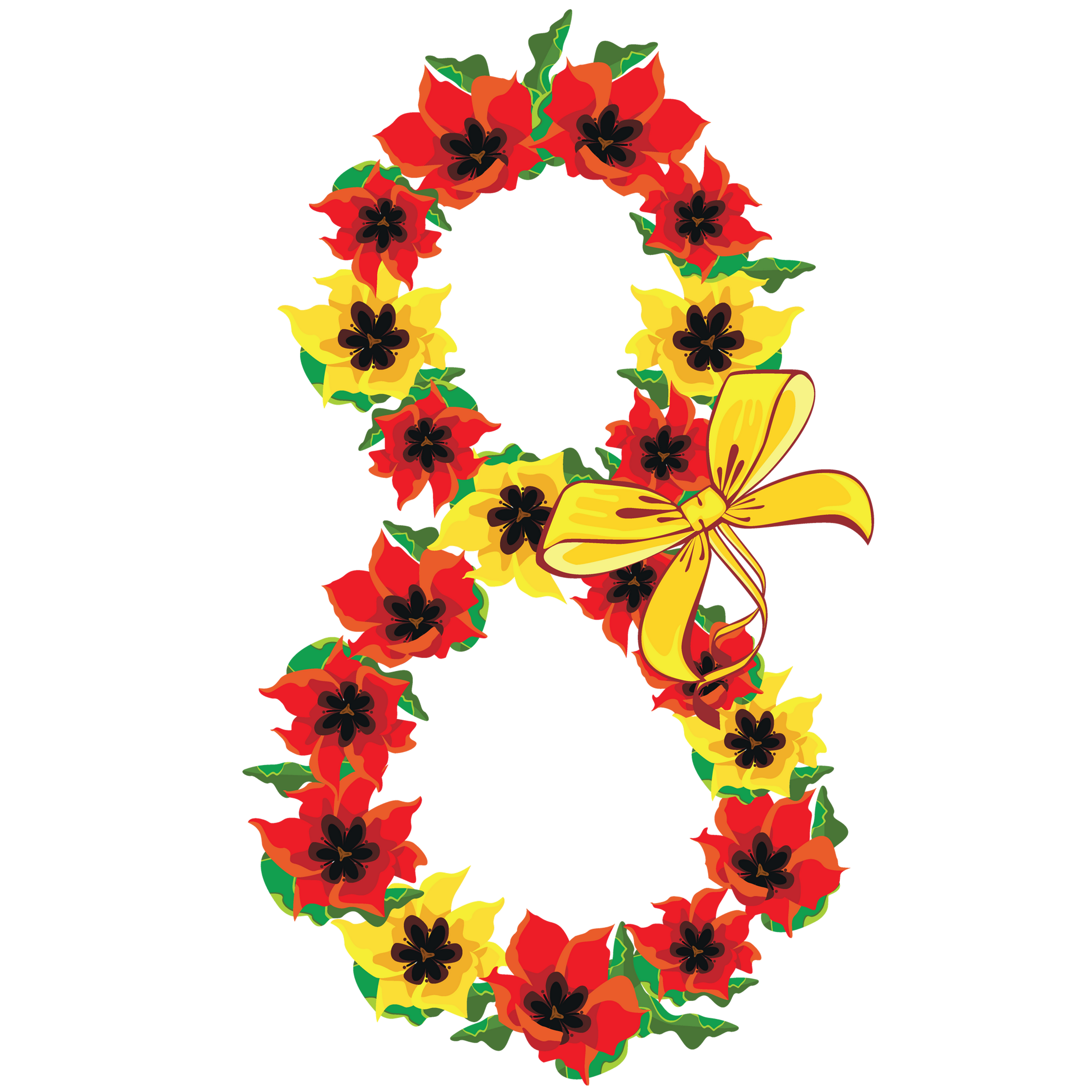 Цифра 8 из цветов - Надписи - Картинки PNG - Галерейка