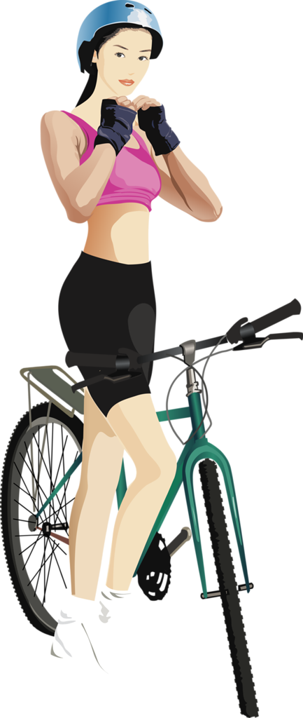 Картинка девушка с велосипедом