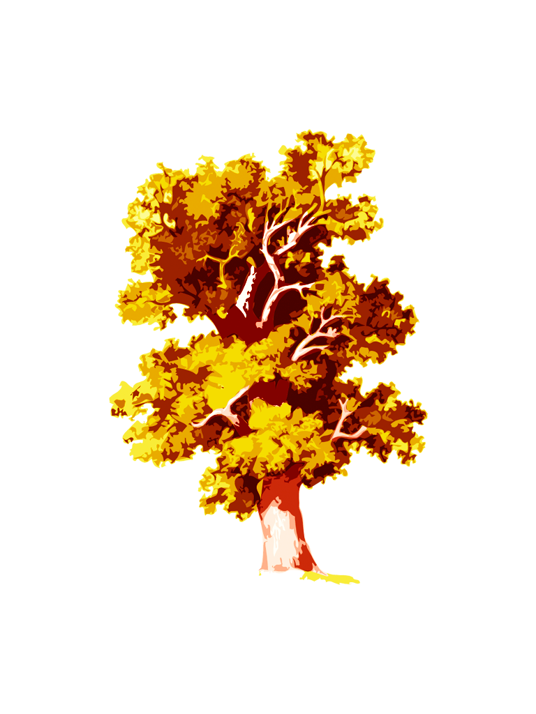 Рисунок дерева золотого цвета