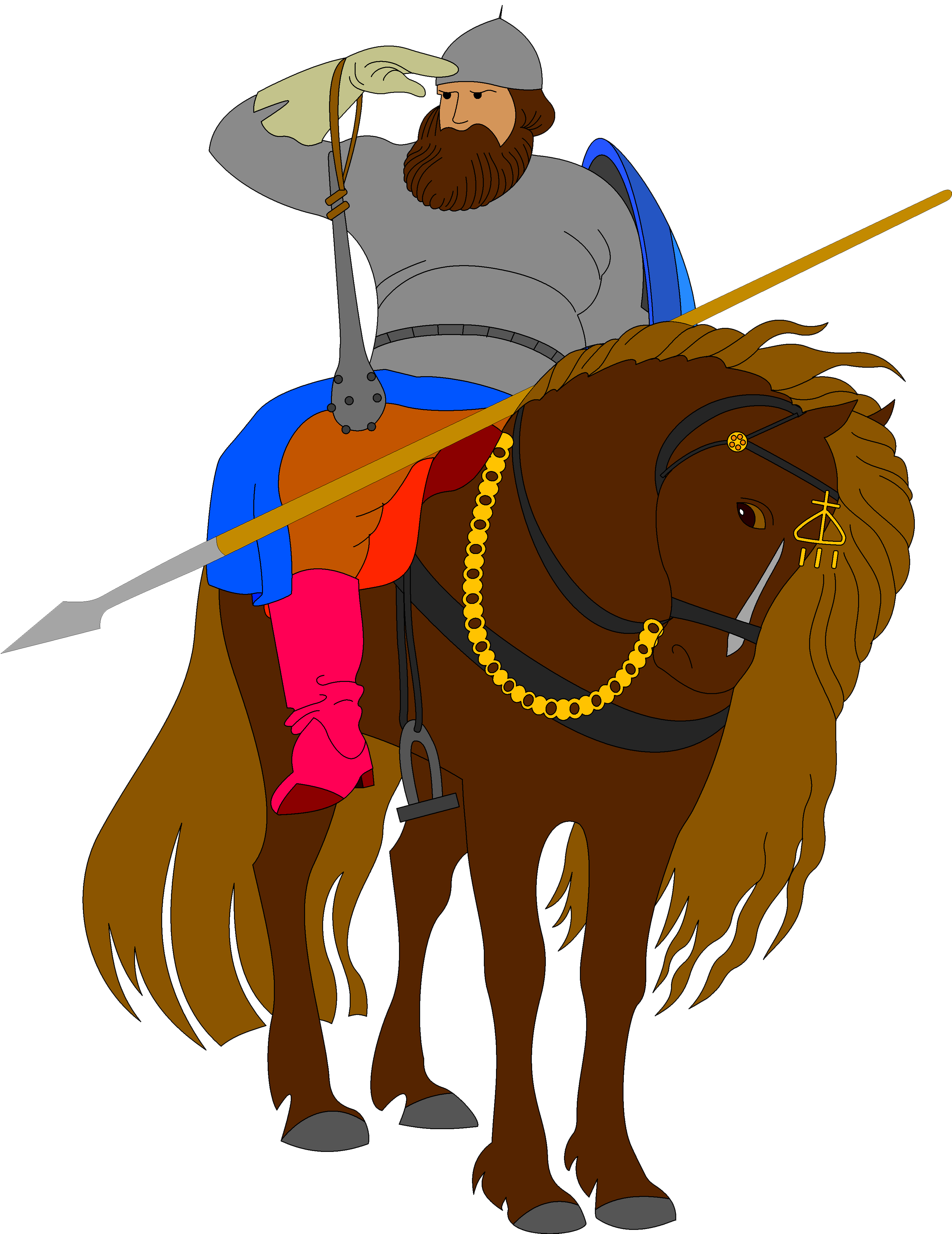 Картинка народного героя. Бурушка конь Ильи Муромца.