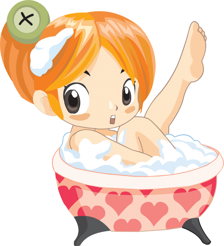Картинка девочка в ванной