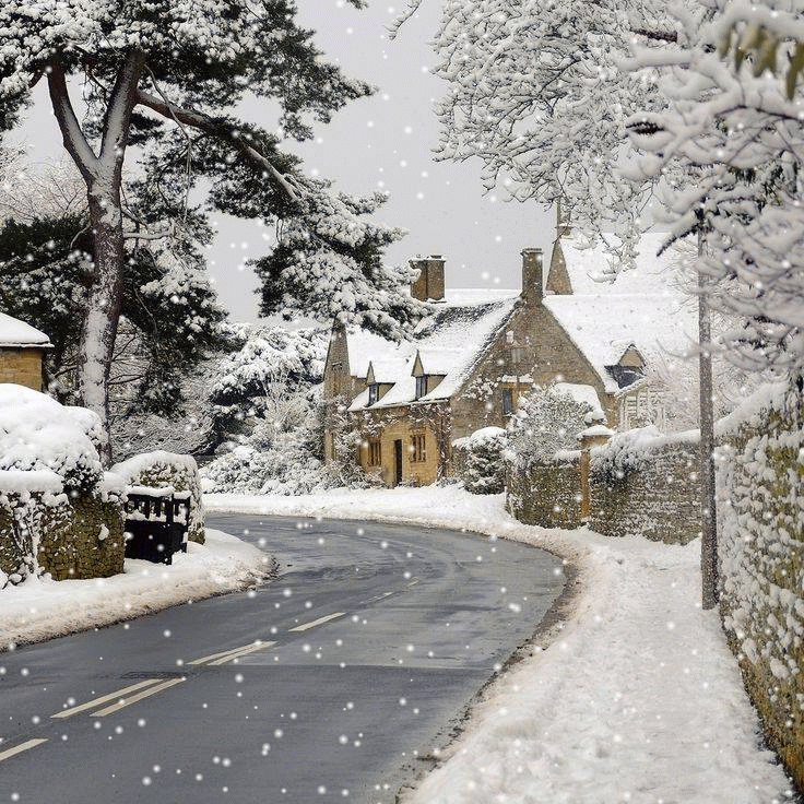 Улица, снег, деревня