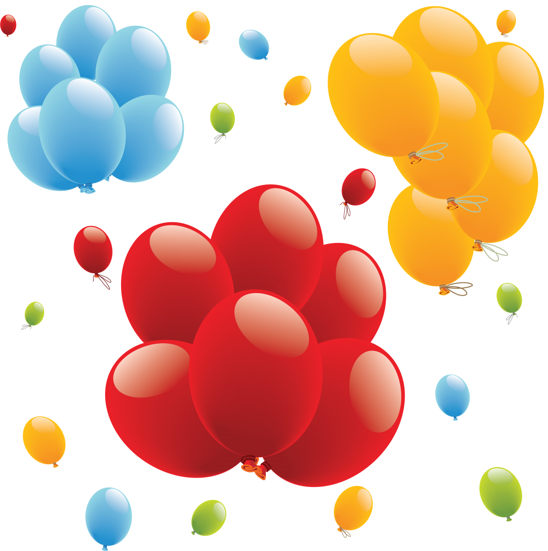 Воздушные шары, разных цветов