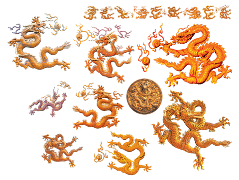 Китайские драконы, символы, иероглифы