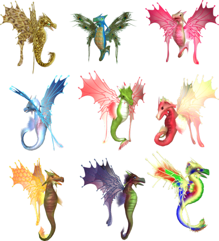 Красивый разноцветные драконы