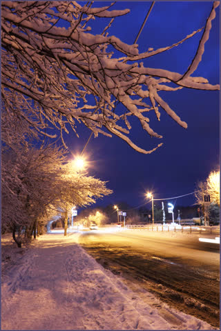 Фото зима, снег, город, улица
