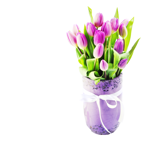 Фиолетовые тюльпаны в вазе