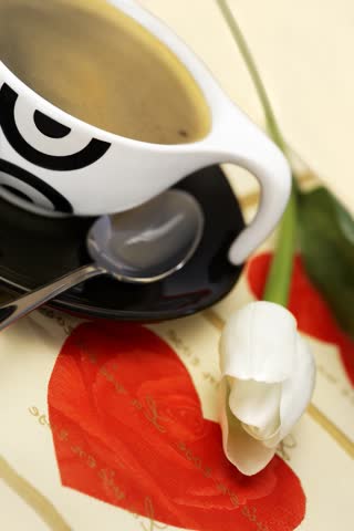 Кофе, сердце, цветок