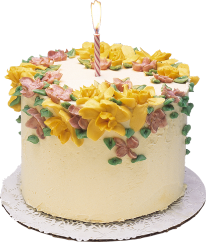 Фото торт с цветами и одной свечей