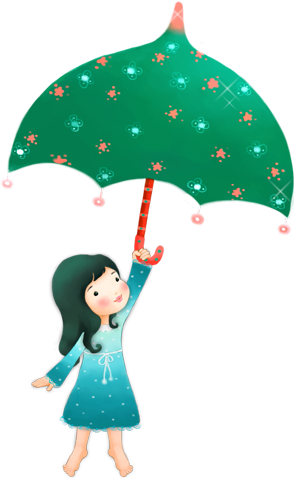 Картинка девочка под зонтом