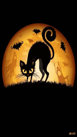 Черная кошка Хэллоуин