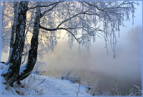 Утро, зима, рассвет, пейзаж