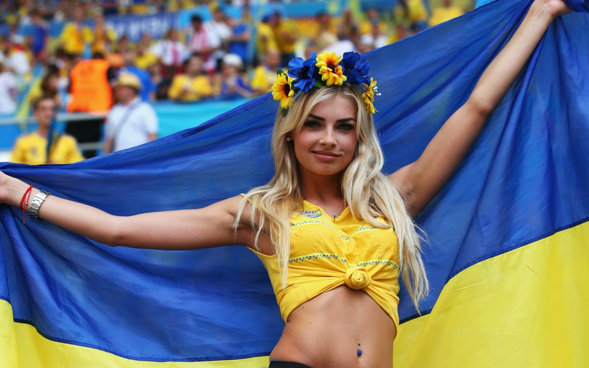 Блондинка, Украина, флаг