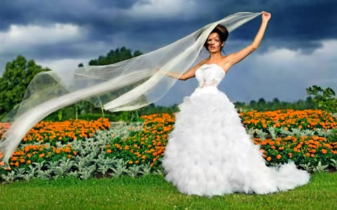 Невеста в свадебном платье